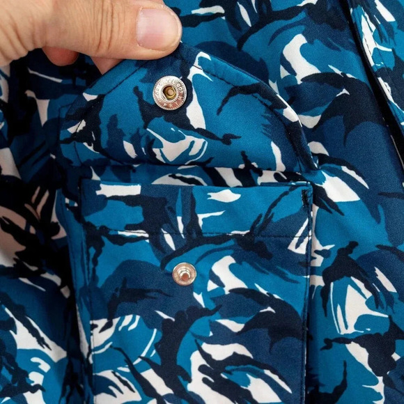 Orlebar Brown Sutherland Camo water wind resistant Field Jacket Lake Blue | Med - Picture 5 of 15